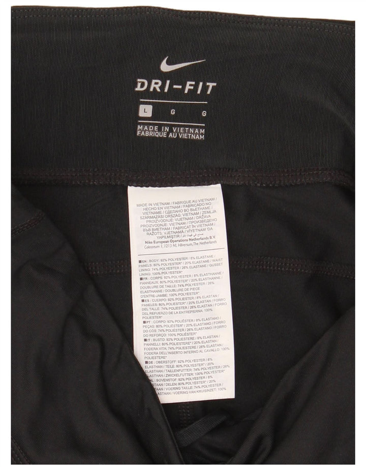 Nike Damen Dri Fit Leggings UK 14 Large Schwarz Polyester