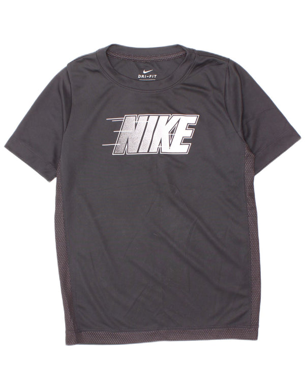 Nike Dri Fit Grafik-T-Shirt für Jungen, 8–9 Jahre, Größe S, Schwarz, Farbblock