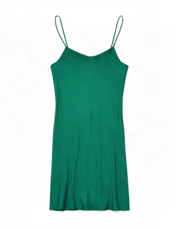 Topshop Womens Tall Slip Dress UK 8 Kleine grüne Chevron-Viskose