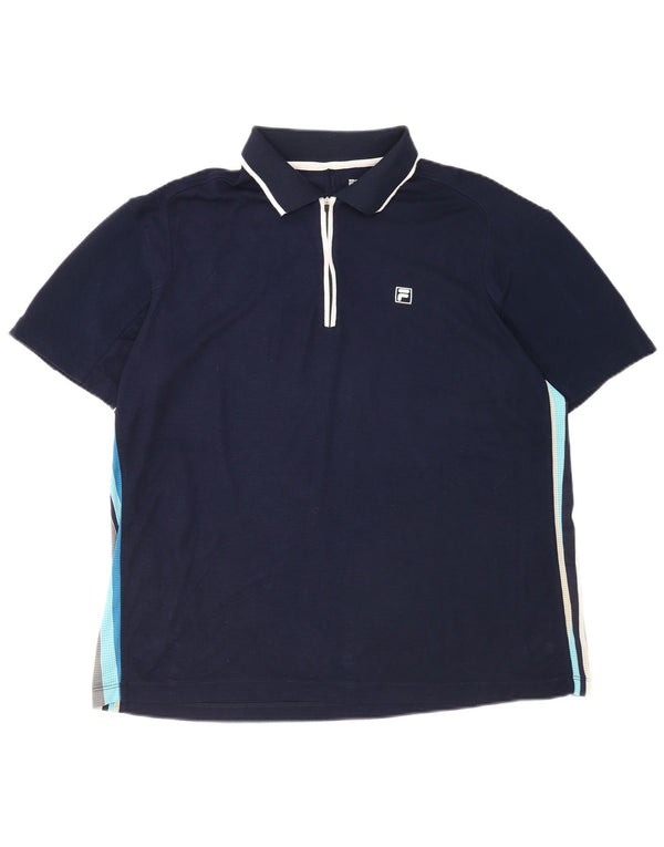 Fila Herren-Poloshirt, große marineblaue Baumwolle
