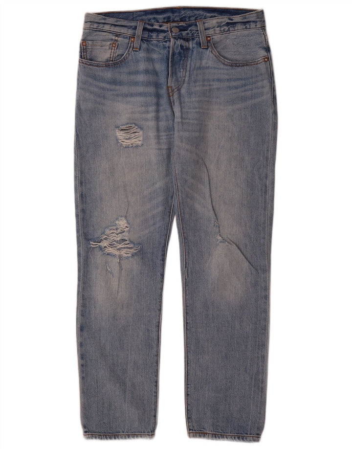 Levi's Damen 501 CT Distressed Straight Jeans W26 L29 Blau