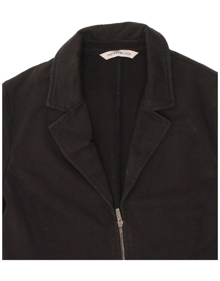 PENNY BLACK Womens Blazer Jacket UK 8 Small  Black Cotton Vintage Penny Black and Second-Hand Penny Black from Messina Hembry 