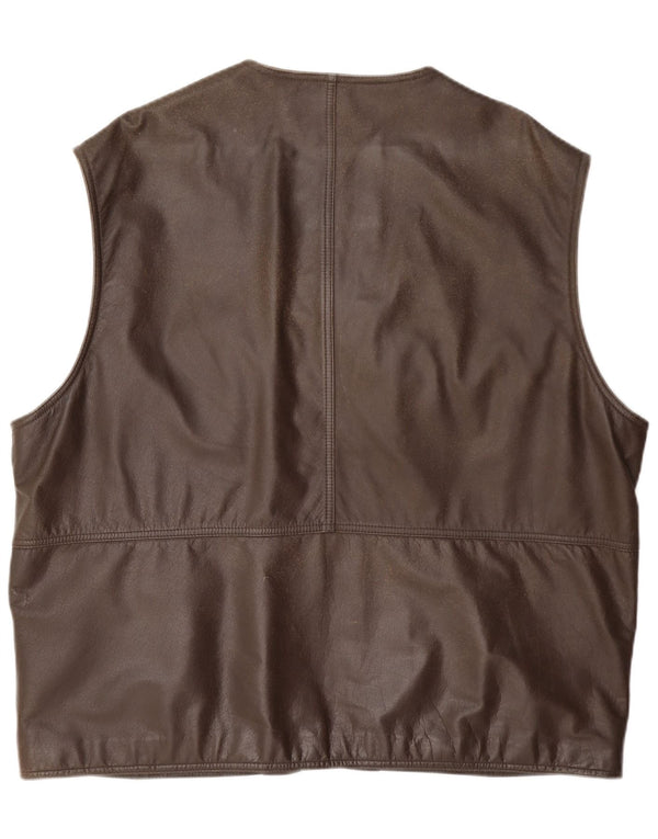 Itallo Herren-Leder-Utility-Gilet IT 60 4XL Braun