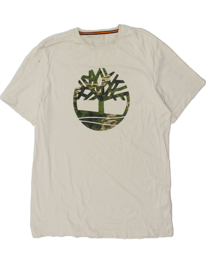 TIMBERLAND Herren-T-Shirt mit Grafik, Größe L, Weiß