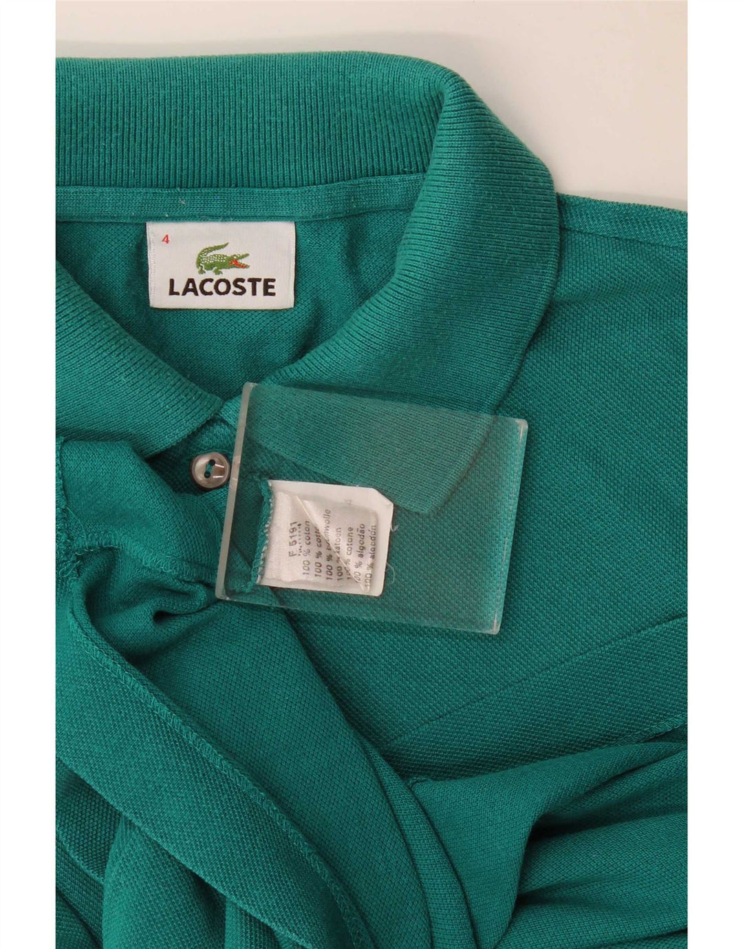 Lacoste Herren-Poloshirt, Größe 4, mittelgrüne Baumwolle