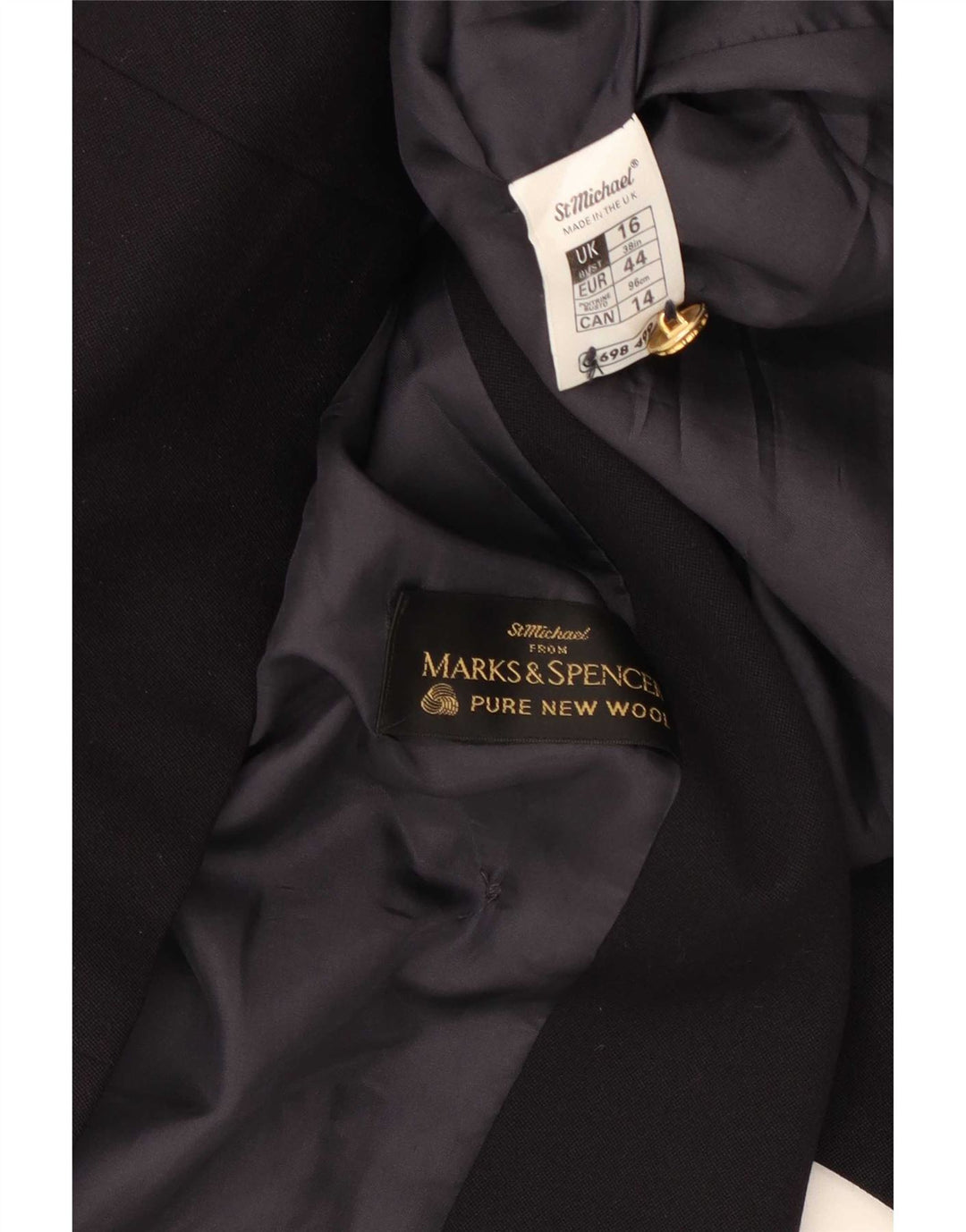 Marks & Spencer Zweireihiger Blazer für Damen, Gr. 40, Marineblau