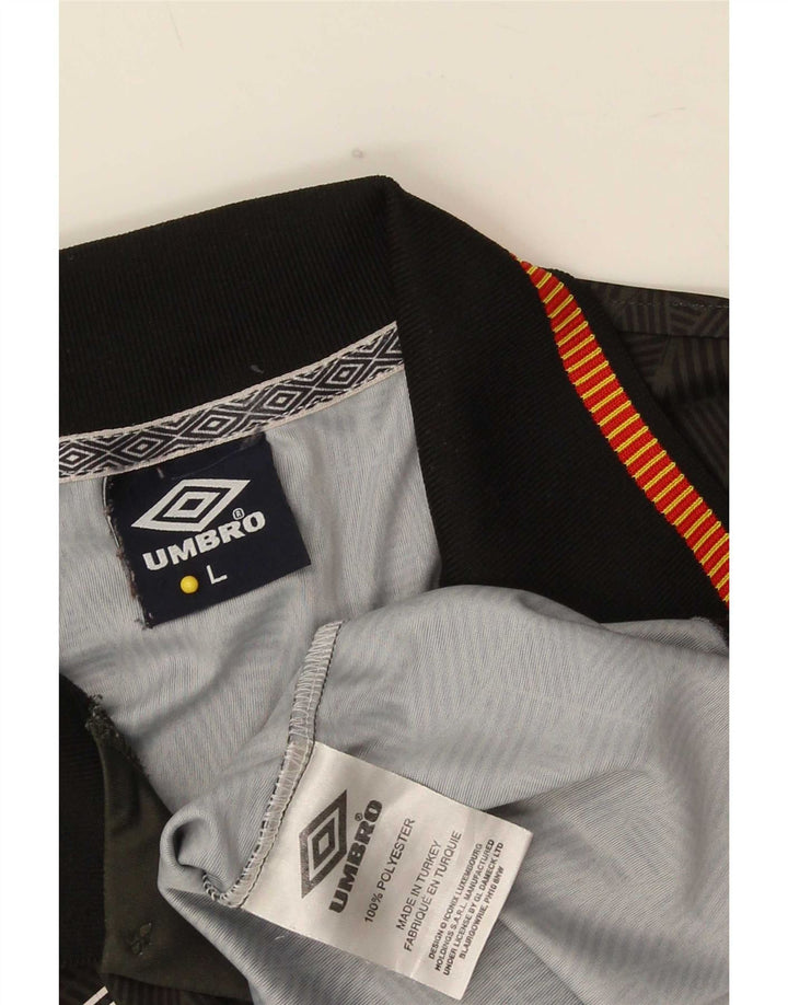 Umbro Herren-Poloshirt, groß, Khaki, geometrisch, Polyester