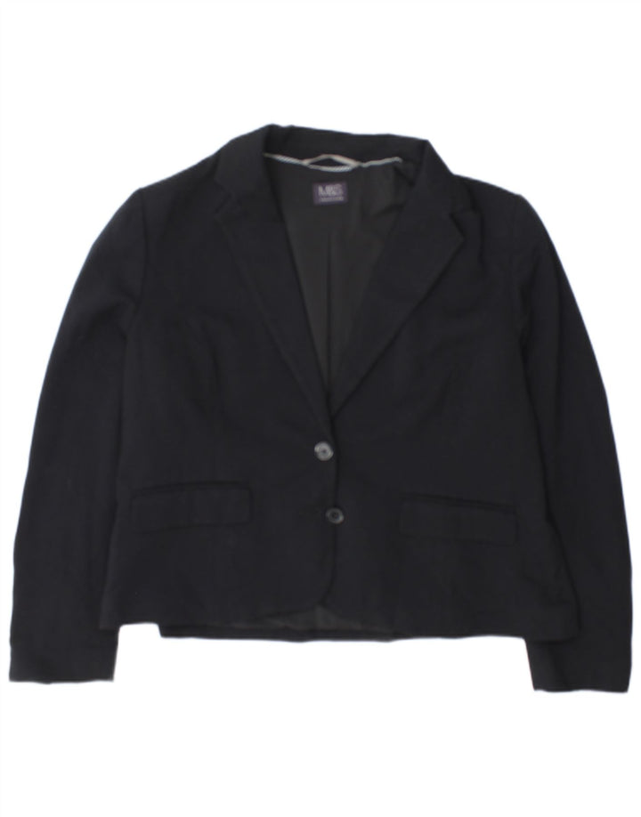 Marks & Spencer Damen-Blazerjacke mit 2 Knöpfen, UK 18, XL, Marineblau, Polyester