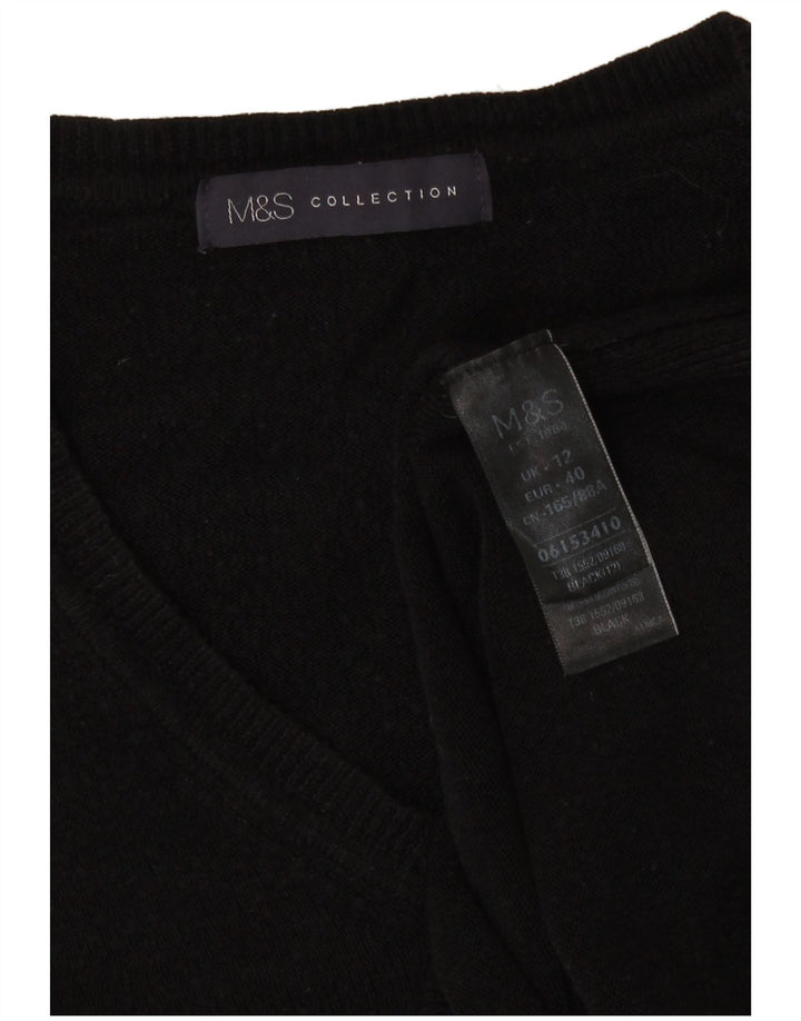 Marks & Spencer Damen-Pullover mit V-Ausschnitt, Gr. 12, Mittelschwarz, Acryl