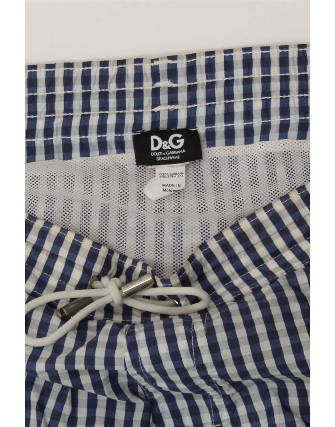 Dolce & Gabbana Herren-Badeshorts, groß, blau kariert