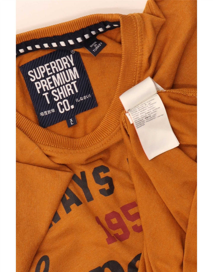 Superdry Herren Grafik-T-Shirt-Oberteil XL aus brauner Baumwolle