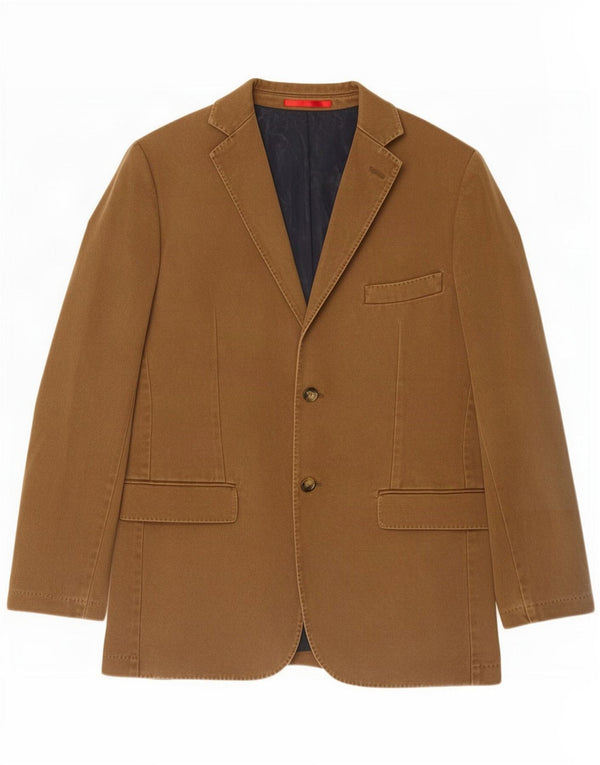 Gant Herren 2-Knopf-Blazerjacke EU 48 mittelbraune Baumwolle
