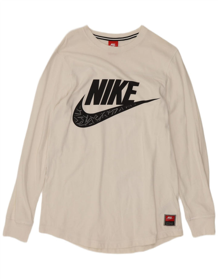 Nike Herren-Grafikoberteil mit langen Ärmeln, mittelweiße Baumwolle