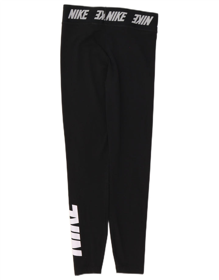 Nike Womens Graphic Leggings UK 8 Small Schwarz Baumwolle