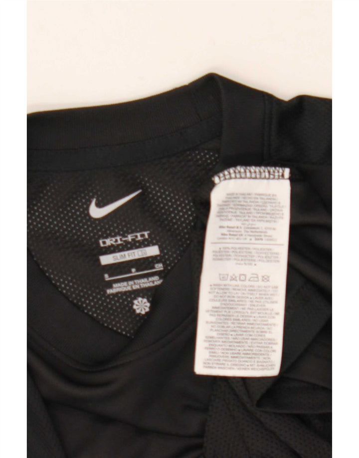 Nike Herren Dri Fit Slim T-Shirt Top Small Schwarz Polyester