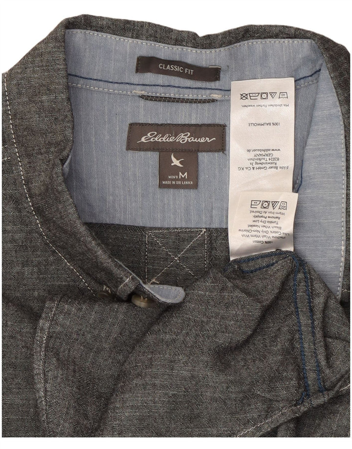 EDDIE BAUER Herren-Hemd mit klassischer Passform, mittelgraue Baumwolle