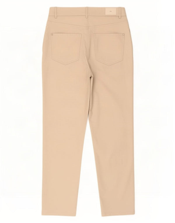 Zara Damen Tapered Kunstlederhose EU 38 Small W28 L27 Beige