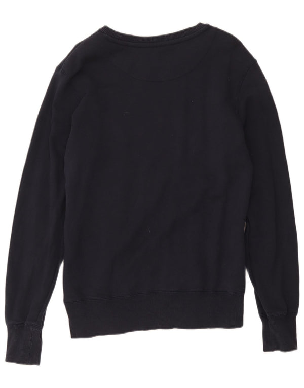 Nike Damen Grafik-Sweatshirt-Pullover UK 14 Mittelmarineblaue Baumwolle