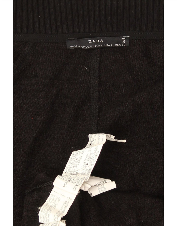 Zara Damen-Strickjacke, übergroß, lang geschnitten, Gr. 40, Größe L, Schwarz, Polyester
