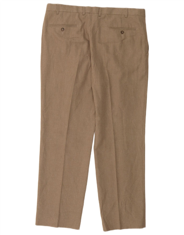 Marks & Spencer Herren-Anzughose in normaler Passform, W38, L31, Beige, Polyester