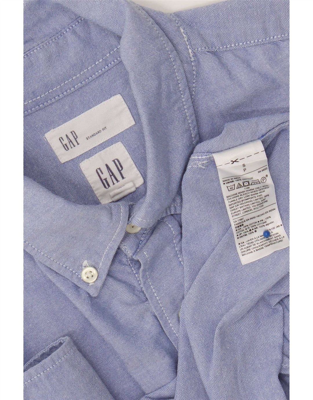 Gap Herren-Hemd in Standard-Passform, Größe S, Blau, Baumwolle