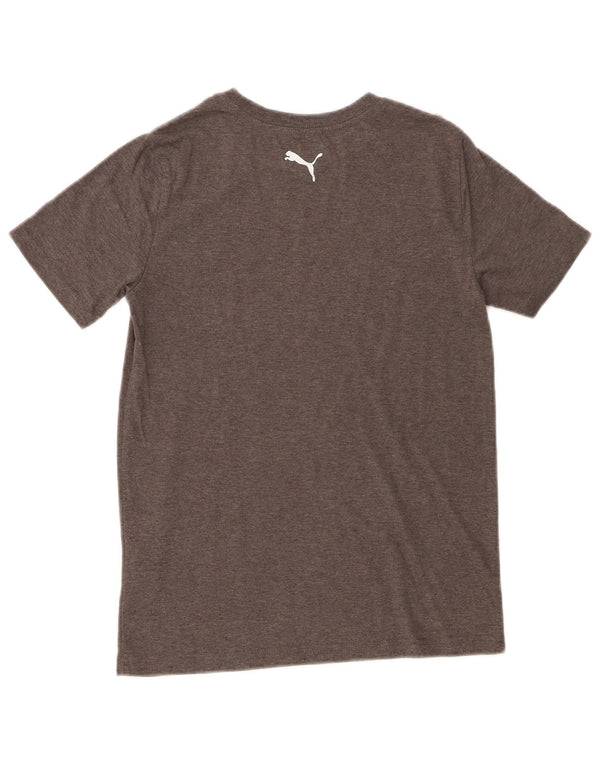 Puma Grafik-T-Shirt für Mädchen, 10–11 Jahre, mittelgraue Baumwolle