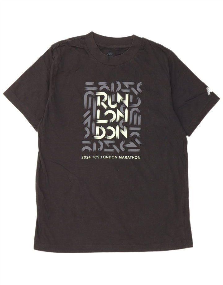New Balance Herren Grafik-T-Shirt-Oberteil aus mittelschwarzer Baumwolle