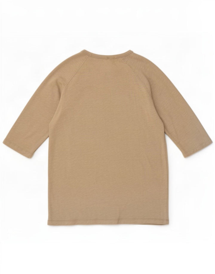 Zara Damen-Top, 3/4-Ärmel, UK-Größe 12, mittelgraue Baumwolle