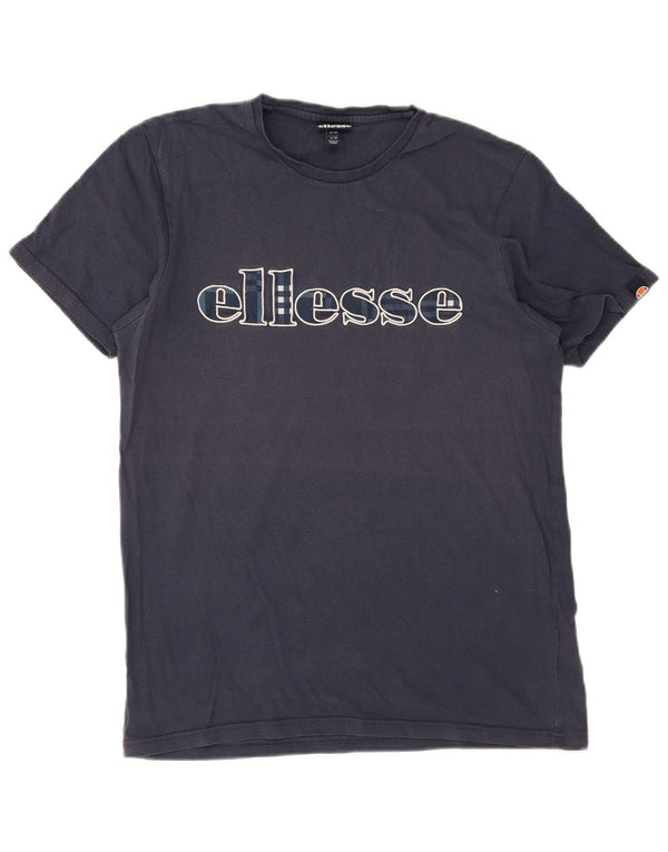 Ellesse Herren-T-Shirt mit Grafik, mittlere marineblaue Baumwolle