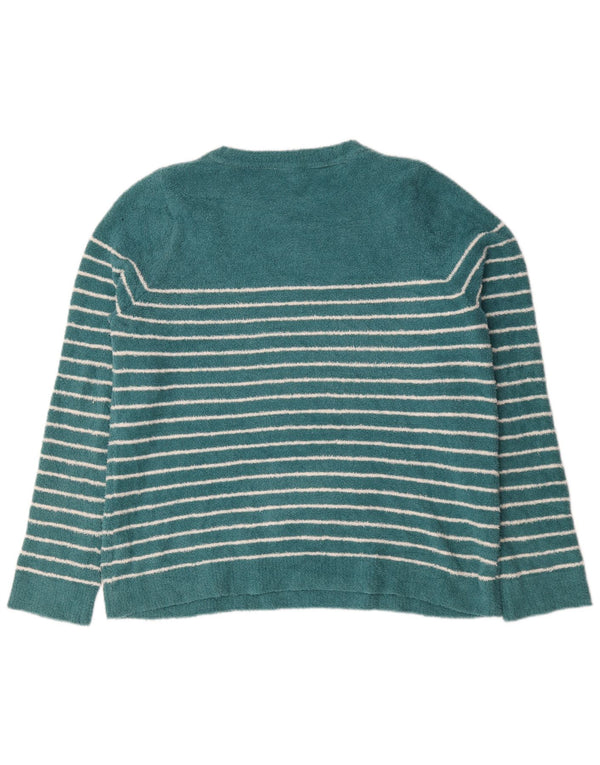 Weird Fish Damen Fleecepullover UK 18 XL Grün gestreift Polyester