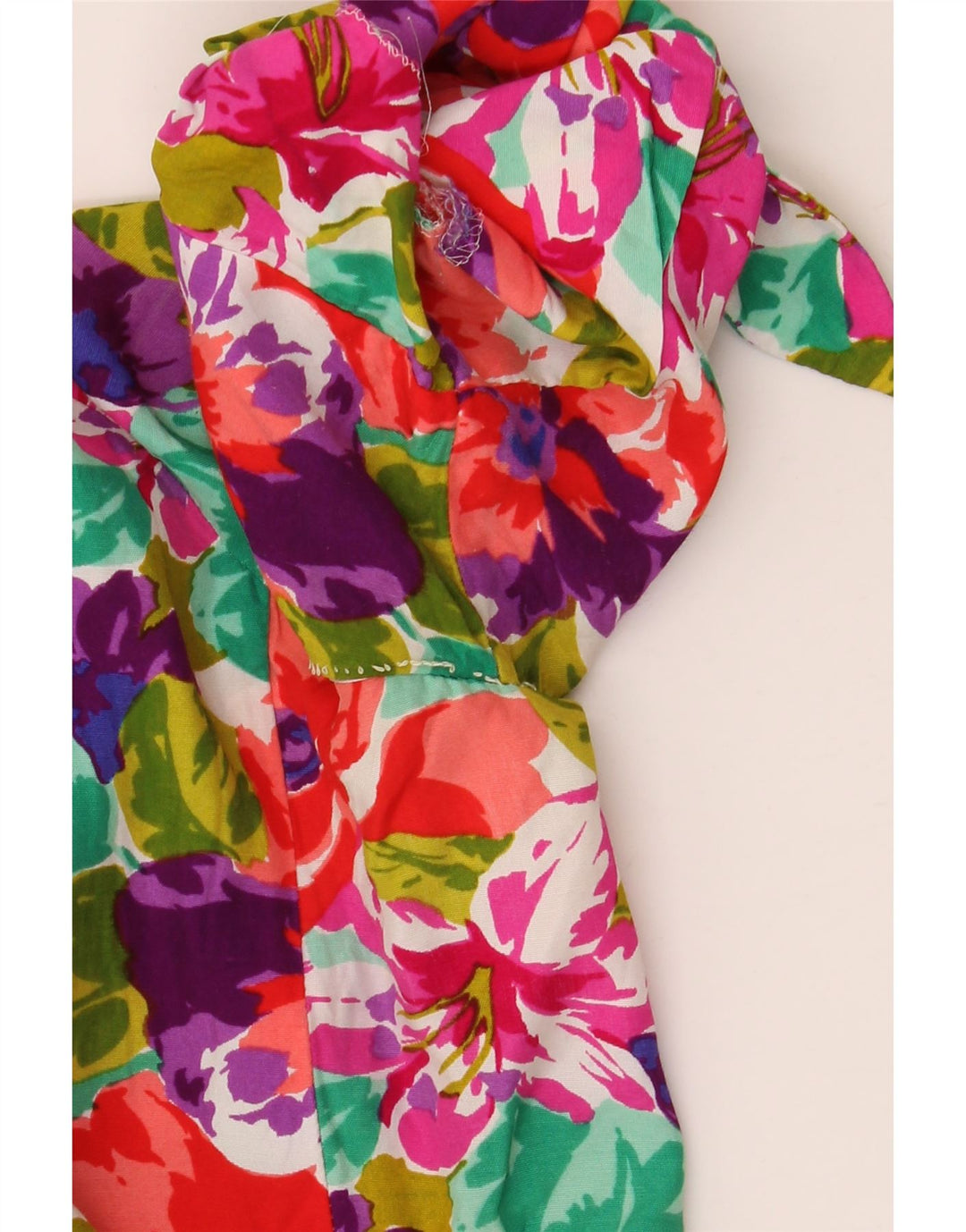 Superior Damen Kurzarm-Hemdbluse IT 46 Großes mehrfarbiges Blumenmuster