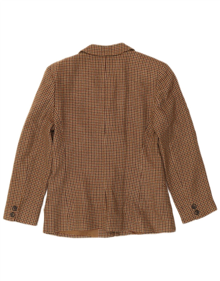 Luisa Spagnoli Damen 2-Knopf-Blazerjacke IT 42 Mittelbrauner Hahnentritt