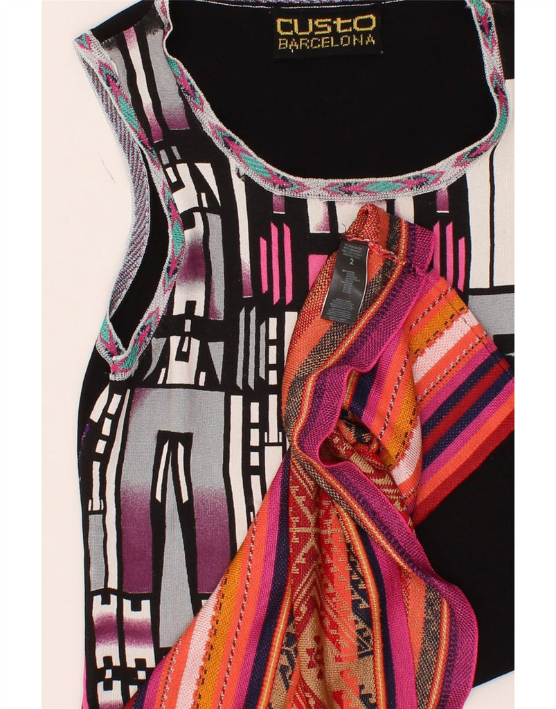 CUSTO BARCELONA Womens Sleeveless Sheath Dress US 2 XS Black Geometric Vintage Custo Barcelona and Second-Hand Custo Barcelona from Messina Hembry 