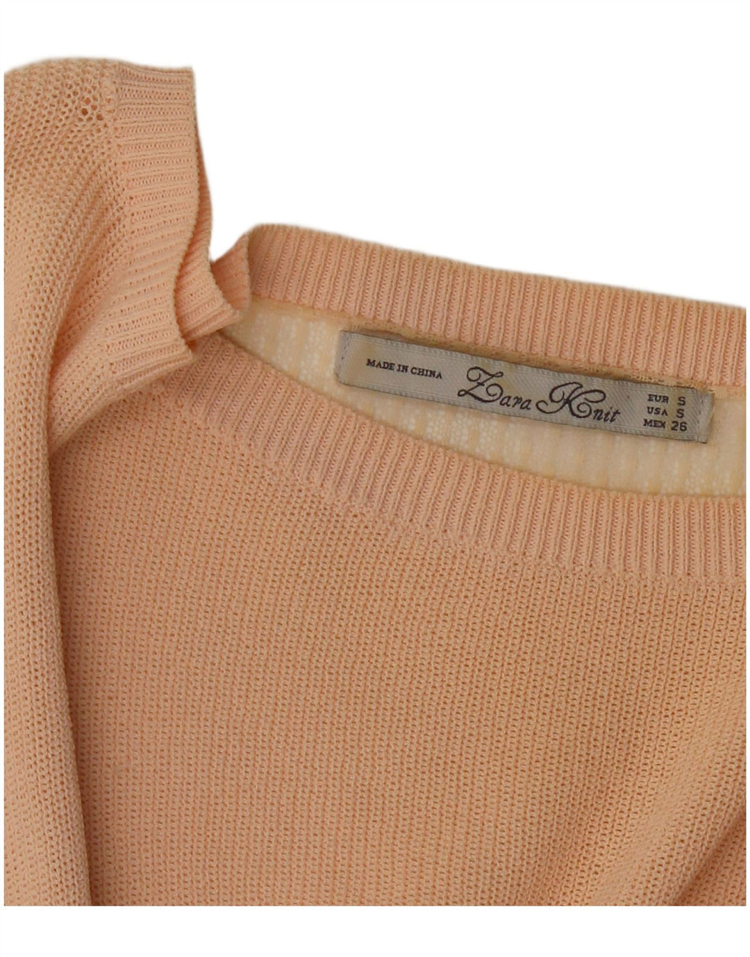 ZARA Damen-Pullover mit U-Boot-Ausschnitt, Gr. 10, klein, Rosa