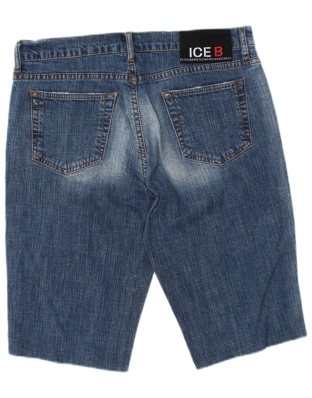 ICEBERG Damen Jeansshorts W30 mittelblaue Baumwolle