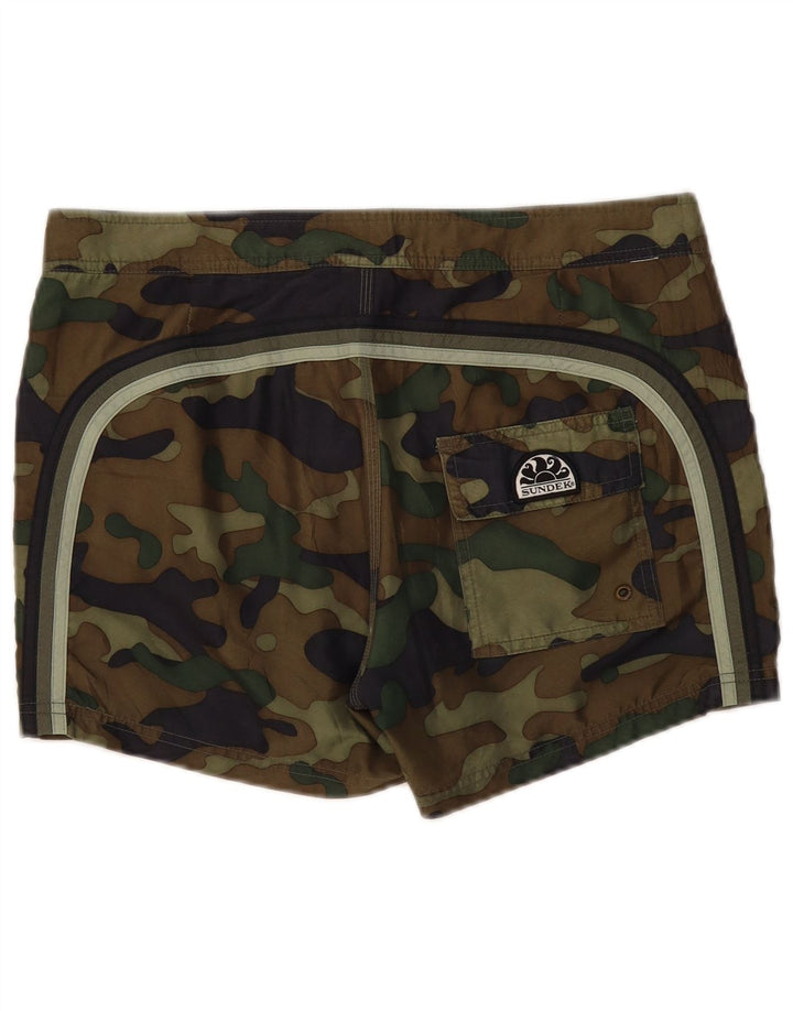 Sundek Herren Badeshorts Medium Khaki Camouflage Polyester