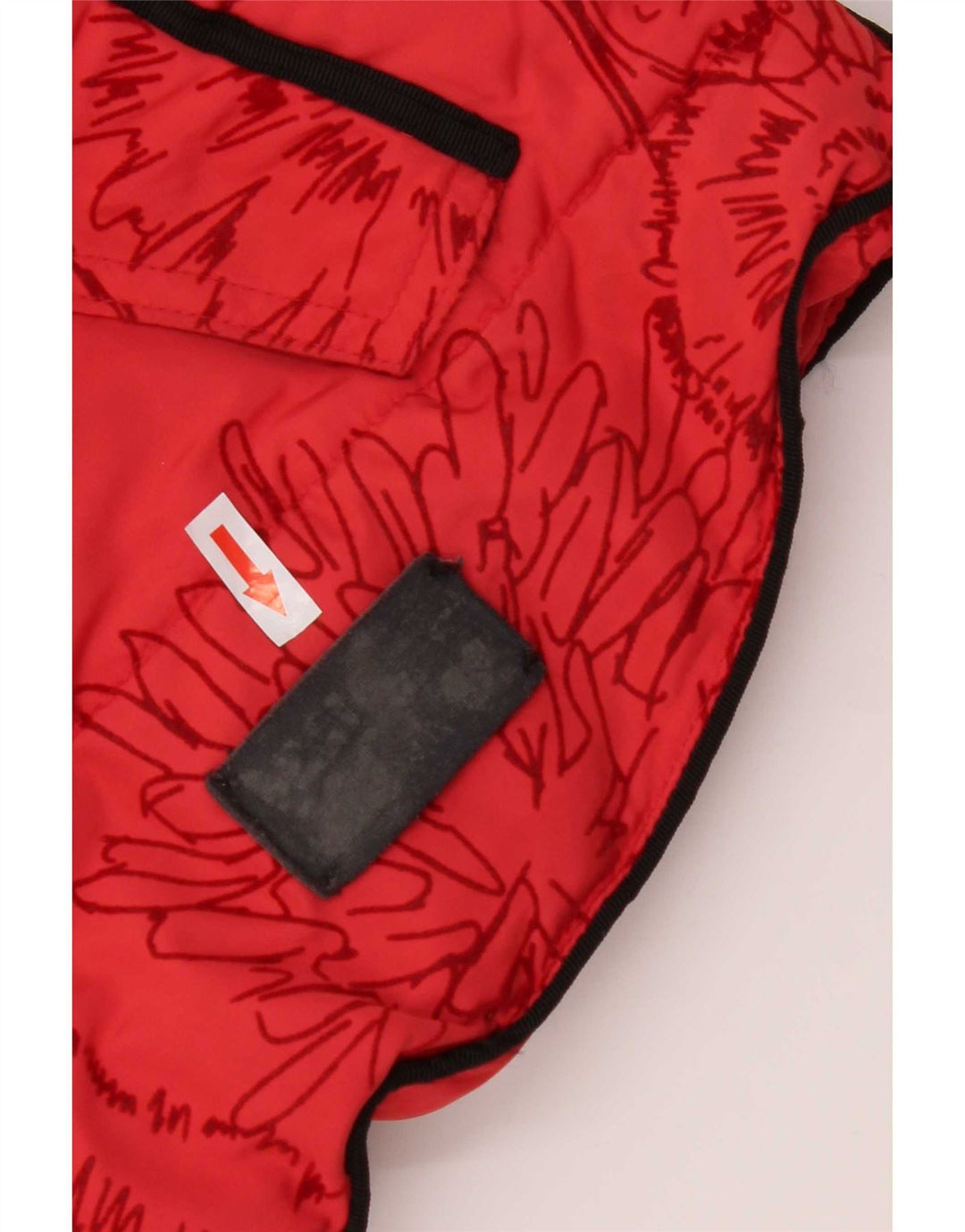 Desigual Damen-Kapuzenjacke, gepolstert, EU 44, XL, rotes Blumenmuster, Polyester