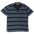 Adidas Herren T-Shirt Top mittelblau gestreift aus Baumwolle
