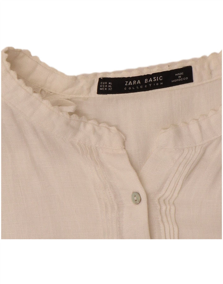 Zara Damen Hemdbluse UK 18 XL Weiß