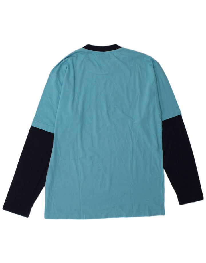 Fila Herren-Grafikoberteil mit langen Ärmeln, groß, blau, Farbblock
