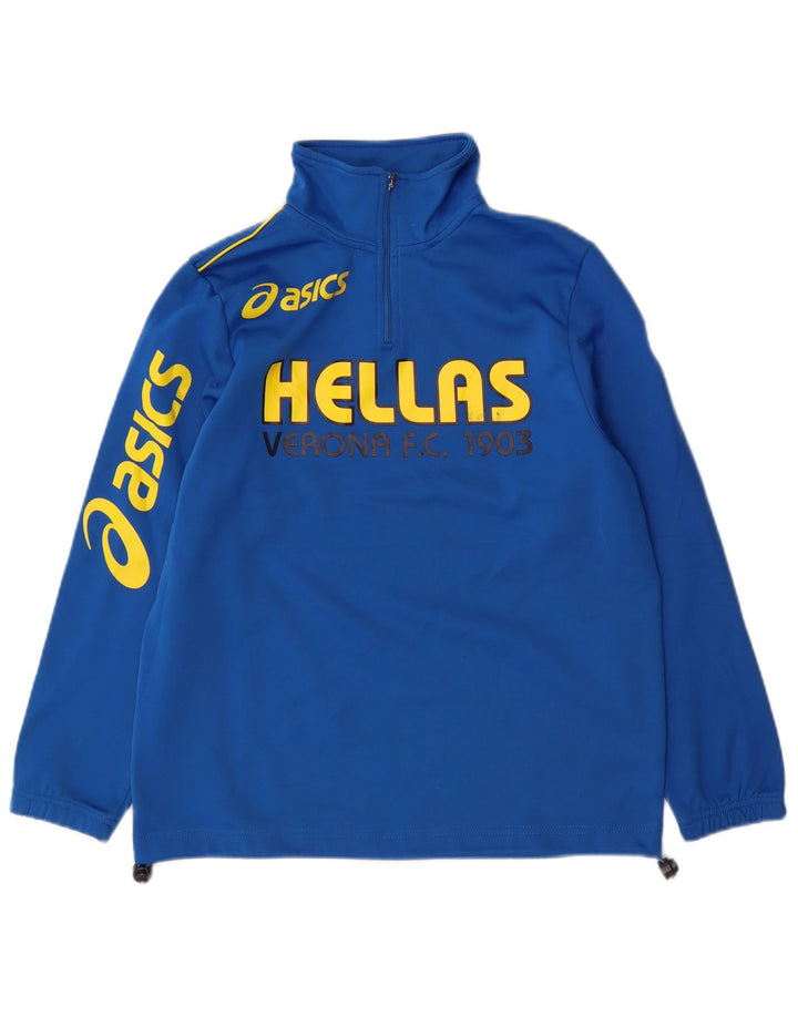 Asics Jungen HELLAS VERONA Grafik-Pullover-Trainingsanzug-Oberteil, 11–12 Jahre, Blau
