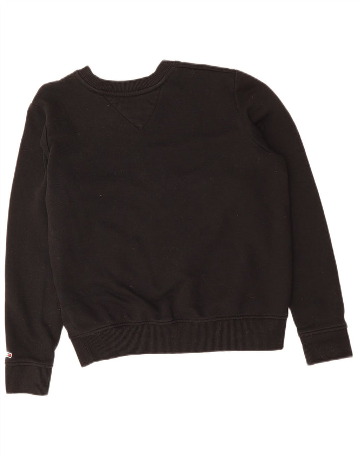 TOMMY HILFIGER Damen Übergroßer Sweatshirt-Pullover UK 10 Small Schwarz