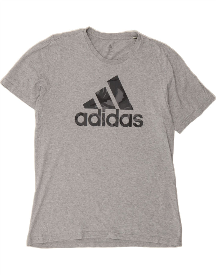 ADIDAS Mens Graphic T-Shirt Top Large Grey Cotton Vintage Adidas and Second-Hand Adidas from Messina Hembry 