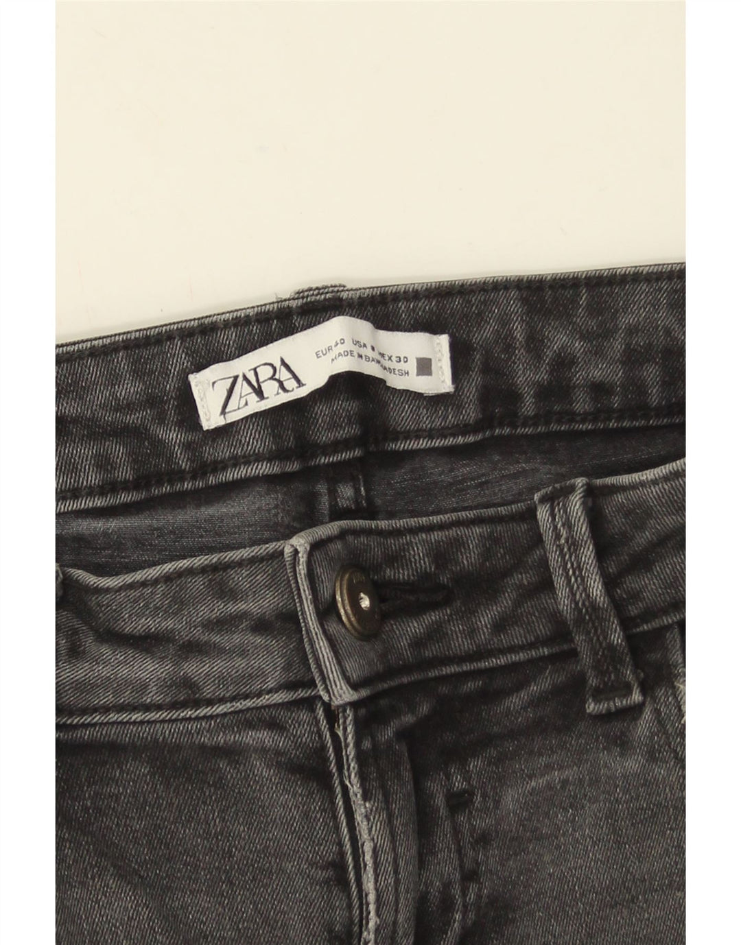 Zara Damen Distressed Skinny Jeans EU 40 Medium W30 L27 Grau