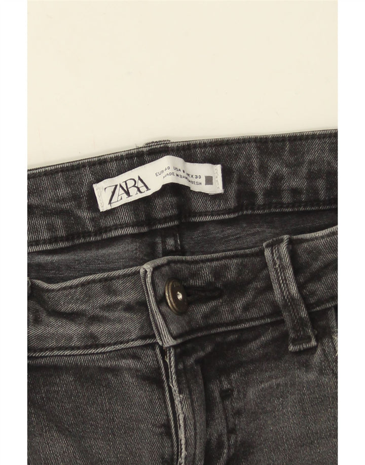 Zara Damen Distressed Skinny Jeans EU 40 Medium W30 L27 Grau
