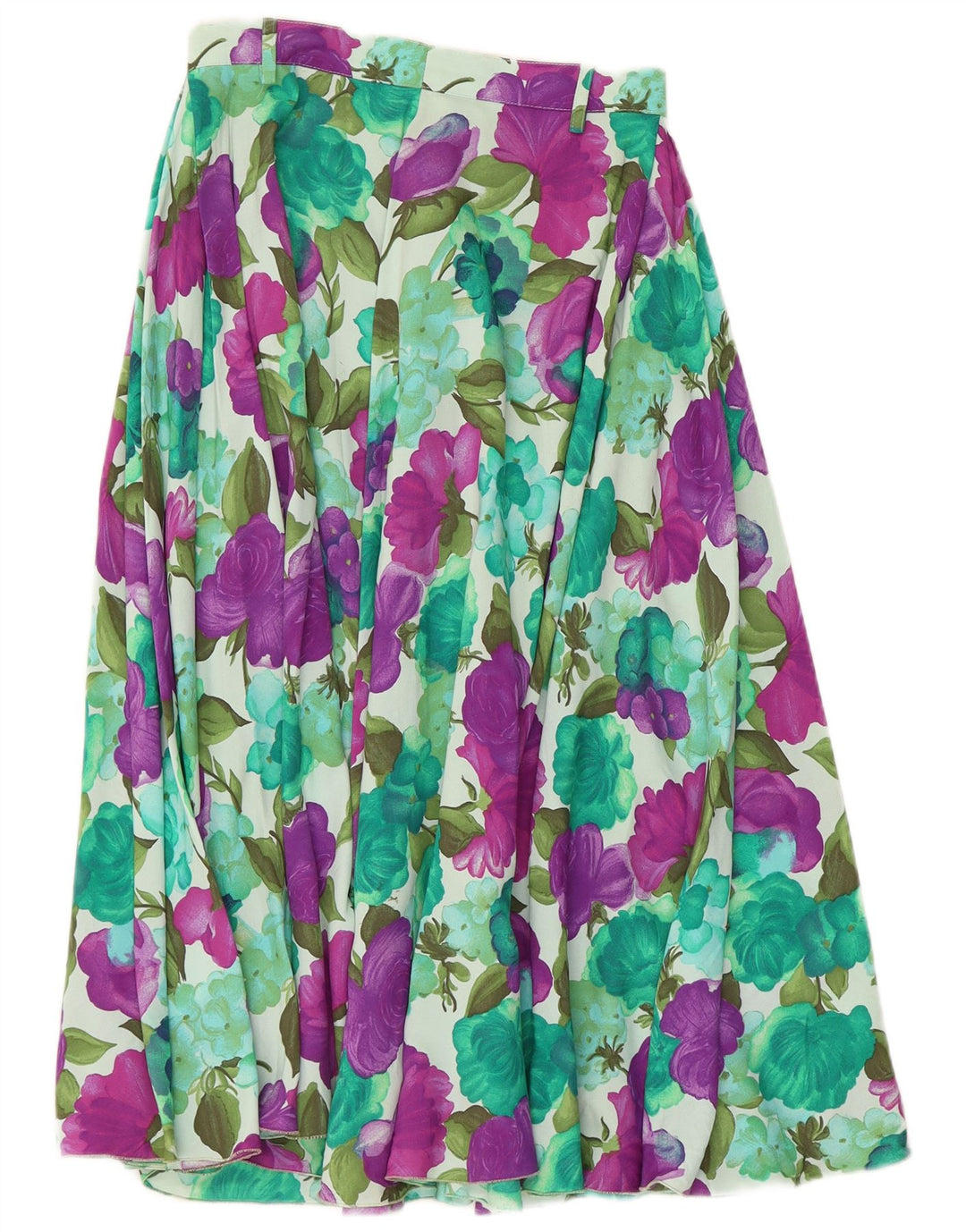 Vintage Damen ausgestellter Rock W26 Kleines mehrfarbiges Blumenmuster