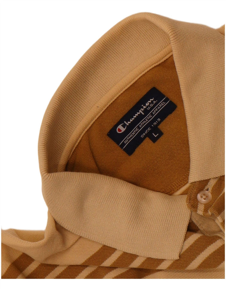 Champion Herren-Poloshirt, groß, beige gestreift