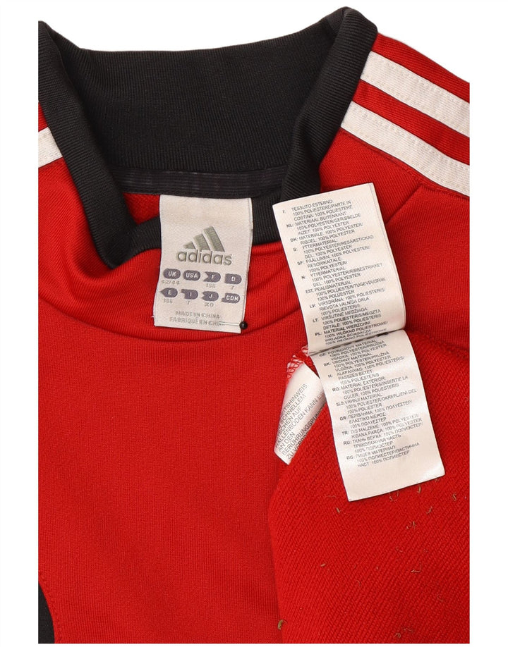 Adidas Herren Sweatshirt Pullover UK 42/44 Großes rotes Colourblock-Polyester