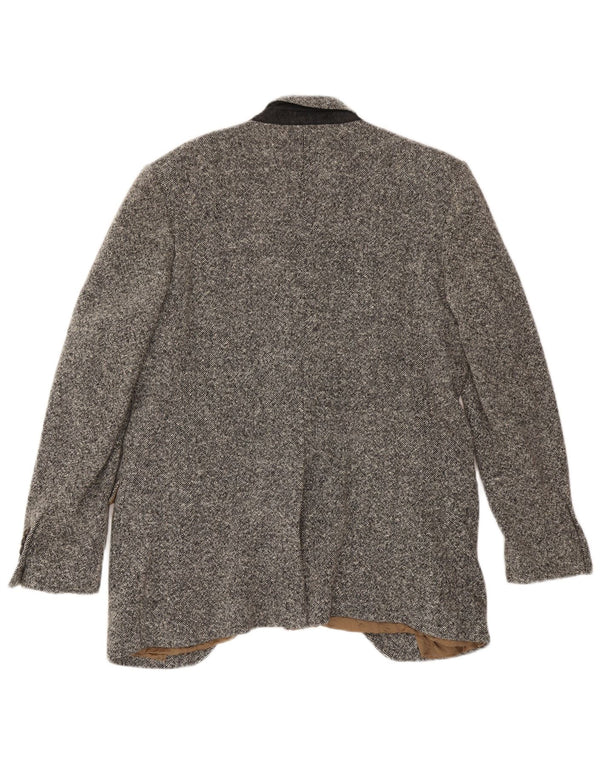 Dolce & Gabbana Herren 1-Knopf-Blazerjacke IT 52 XL Grau gefleckte Wolle