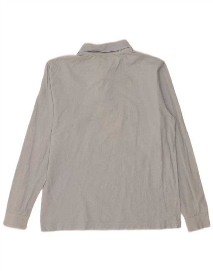 KAPPA Herren-Langarm-Poloshirt aus mittelblauer Baumwolle
